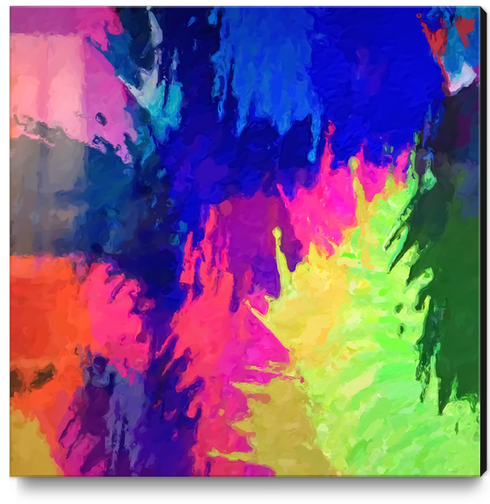 painting texture abstract background in blue pink yellow green Canvas Print by Timmy333