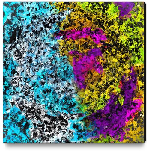 psychedelic graffiti painting abstract in pink yellow blue green Canvas Print by Timmy333