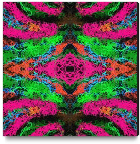 psychedelic graffiti geometric drawing abstract in pink green orange blue Canvas Print by Timmy333