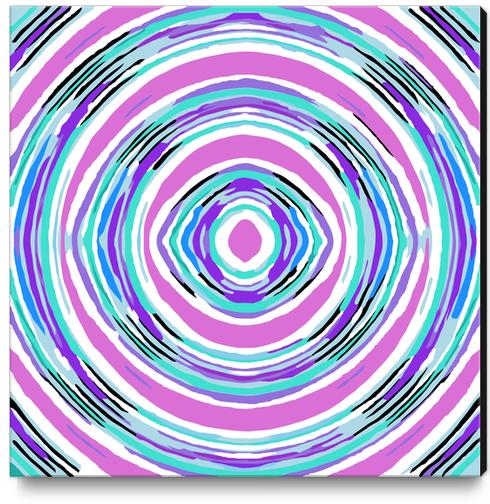 psychedelic graffiti circle pattern abstract in pink blue purple Canvas Print by Timmy333