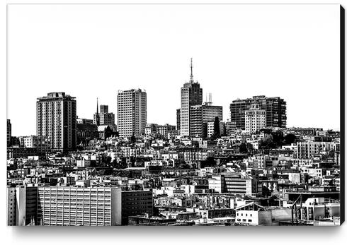 city view at San Francisco in black and white Canvas Print by Timmy333