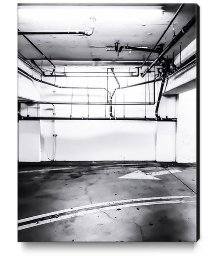 underground parking lot with tube in black and white Canvas Print by Timmy333