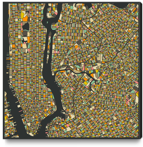 NEW YORK MAP 2 Canvas Print by Jazzberry Blue