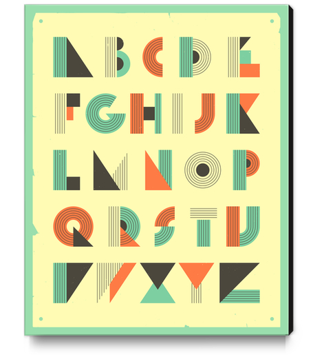 RETRO ALPHABET - BEIGE Canvas Print by Jazzberry Blue