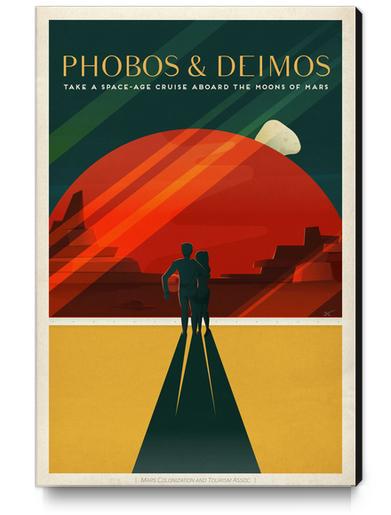 SpaceX Phobos & Deimos - Take a Space-Age Cruise Aboard the Moons of Mars - SpaceX Mars Travel Poster Canvas Print by Space Travel