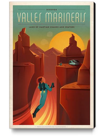 SpaceX Discover Valles Marineris - Land of Martian Chasms and Craters - SpaceX Mars Travel Poster Canvas Print by Space Travel