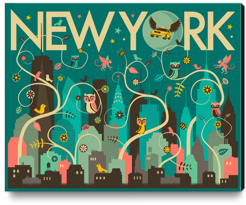 WILD NEW YORK Canvas Print by Jazzberry Blue