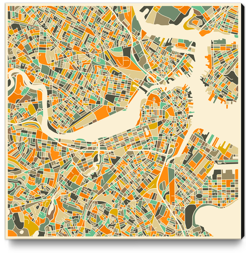 BOSTON MAP 1 Canvas Print by Jazzberry Blue