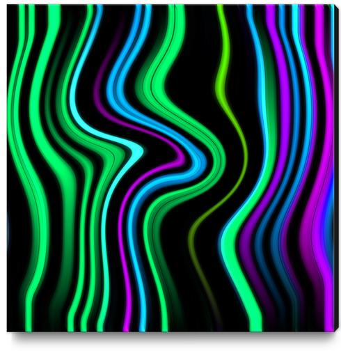 Abstract Waved Color Lines Canvas Print by Divotomezove