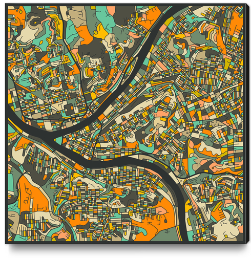 PITTSBURGH MAP 2 Canvas Print by Jazzberry Blue