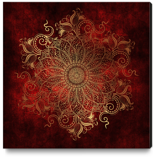 Mandala - Fire Canvas Print by aleibanez