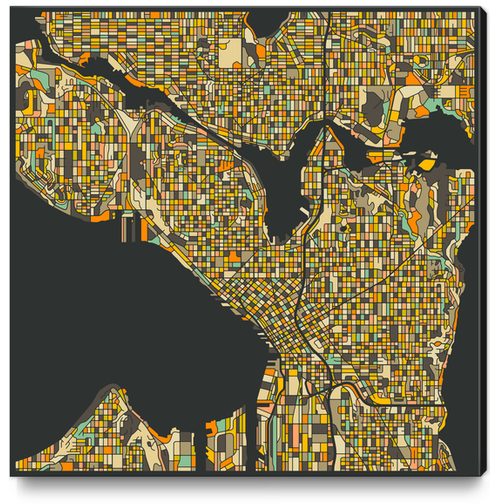 SEATTLE MAP 2 Canvas Print by Jazzberry Blue