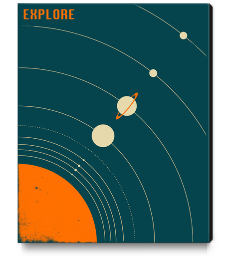 SOLAR SYSTEM - BLUE Canvas Print by Jazzberry Blue