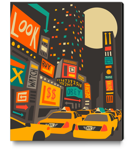 TIME SQUARE Canvas Print by Jazzberry Blue