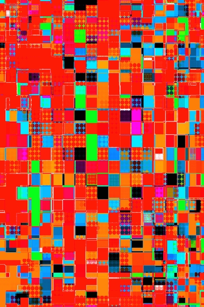 graphic design pixel geometric square pattern abstract background in red orange blue green by Timmy333