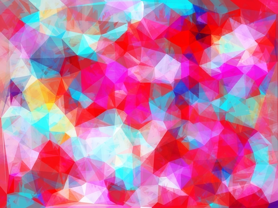 geometric triangle pattern abstract background in pink red blue by Timmy333