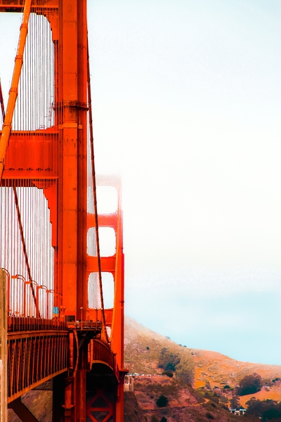 Golden Gate Bridge with blue cloudy sky, San Francisco, USA by Timmy333