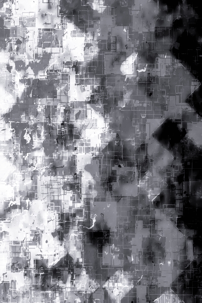 fractal geometric pixel square pattern abstract texture background in black and white by Timmy333