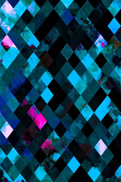 blue geometric pixel square pattern abstract art background by Timmy333