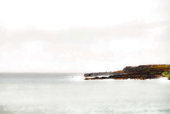 foggy and calm beach view at Kauai, Hawaii, USA by Timmy333