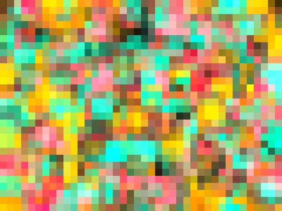 geometric square pixel pattern abstract in green yellow pink by Timmy333