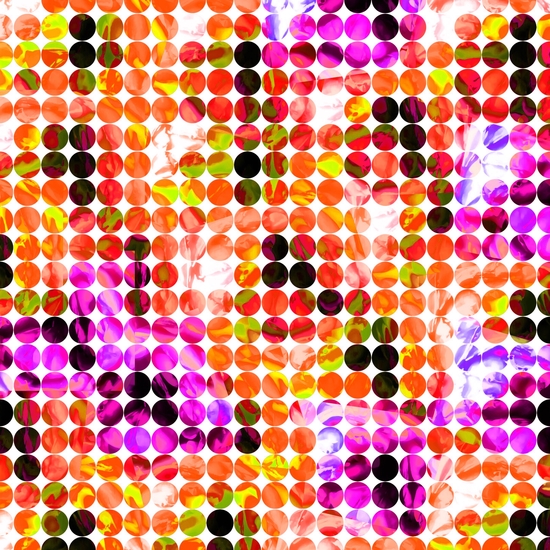 circle pattern abstract background with splash painting abstract in orange green pink by Timmy333