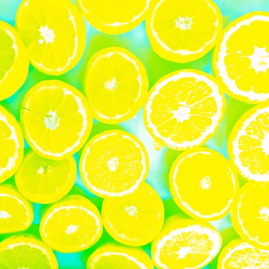 juicy yellow lemon pattern abstract with green background by Timmy333