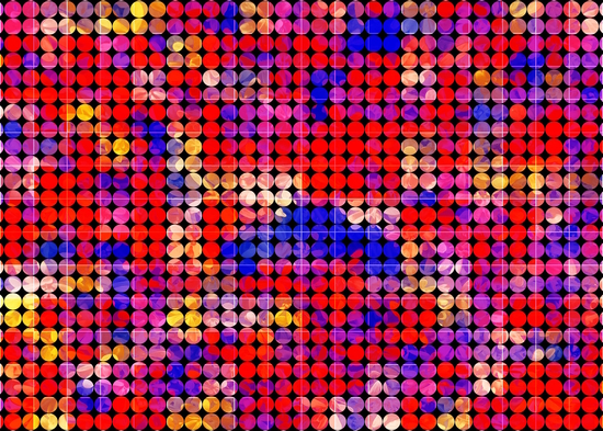 geometric circle pattern abstract in red and blue by Timmy333