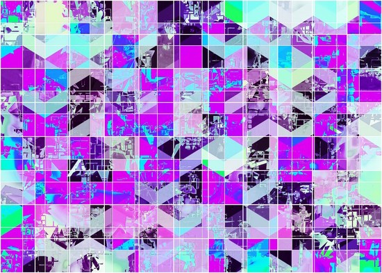 geometric square pattern abstract in purple blue by Timmy333