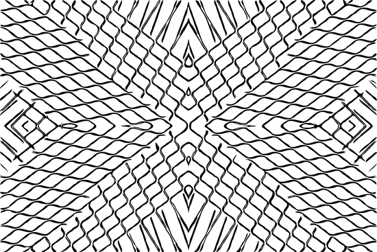 geometric symmetry line pattern abstract in black and white by Timmy333