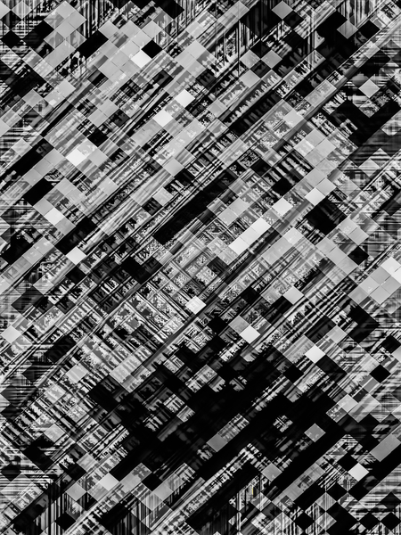 geometric square pixel pattern abstract in black and white by Timmy333