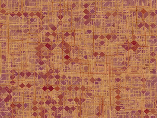 geometric square pixel pattern abstract in brown and pink by Timmy333