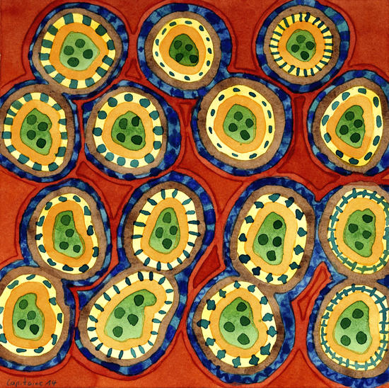 Folcloristic Ringed Circles Pattern  by Heidi Capitaine