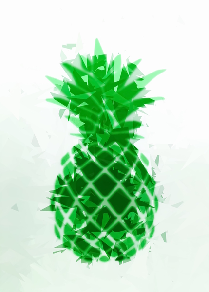 pineapple in green with geometric triangle pattern abstract by Timmy333