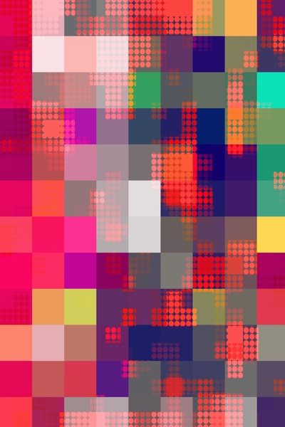 geometric pixel square pattern abstract background in red blue pink by Timmy333