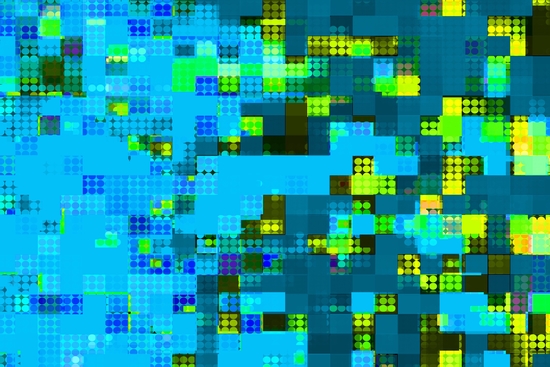 geometric pixel square pattern abstract background in blue green by Timmy333