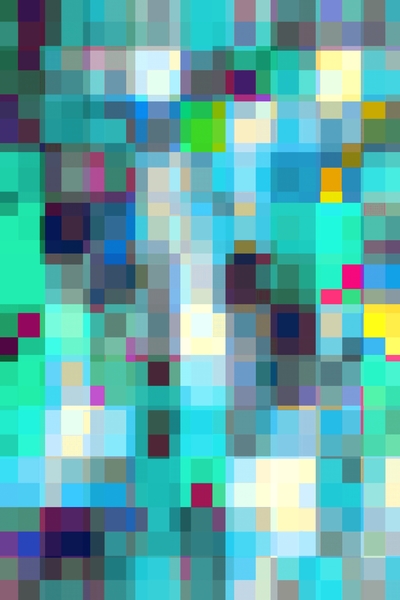 geometric pixel square pattern abstract background in blue green pink by Timmy333