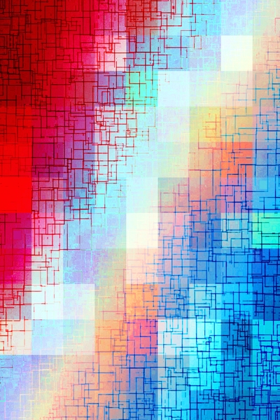 geometric pixel square pattern abstract background in red blue by Timmy333