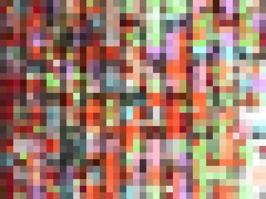 colorful geometric square pixel pattern abstract background in orange pink green by Timmy333