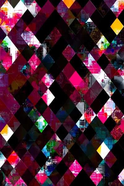 pink geometric pixel square pattern abstract art background by Timmy333
