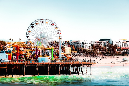colorful ferris wheel at Santa Monica pier California USA  by Timmy333