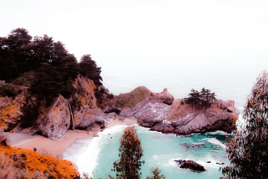 waterfall at Mcway Falls, Big Sur, Highway 1, California, USA by Timmy333