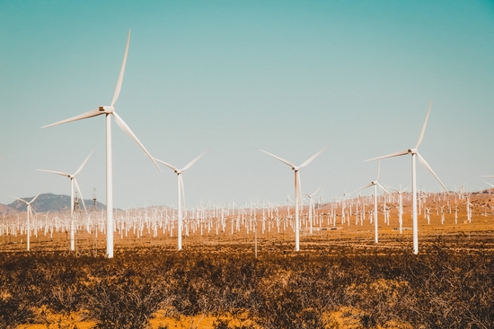 Wind turbine in the desert at Kern County California USA by Timmy333