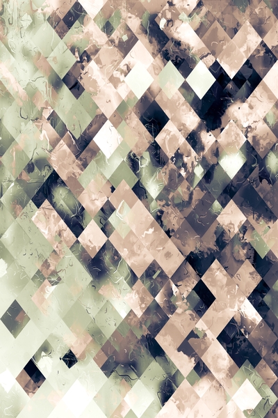 geometric pixel square pattern abstract art background in brown green by Timmy333