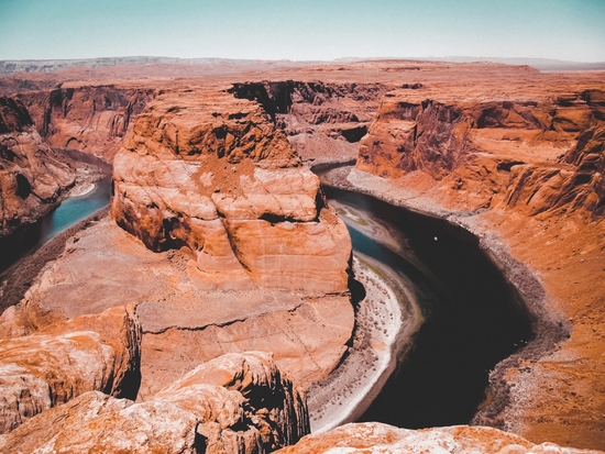 Closeup Horseshoe Bend and river in Arizona USA by Timmy333