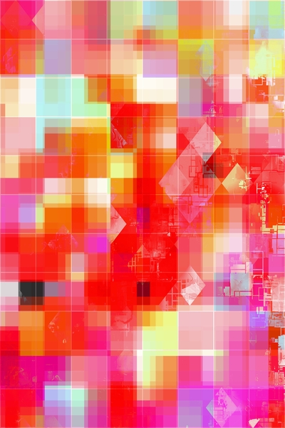 geometric pixel square pattern abstract background in red pink blue by Timmy333