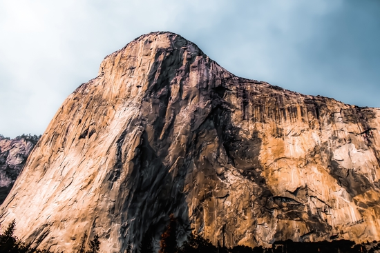 Closeup mountain with blue sky at Yosemite national park, California, USA by Timmy333