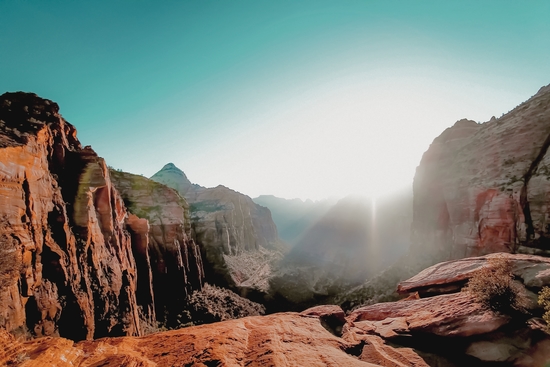 Mountain view with summer sky at Zion national park Utah USA by Timmy333