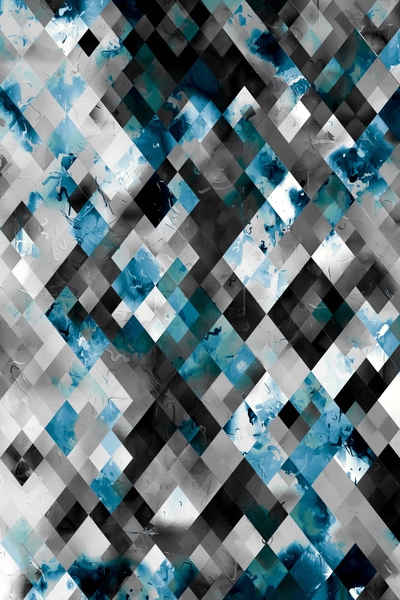 geometric pixel square pattern abstract background in blue black by Timmy333