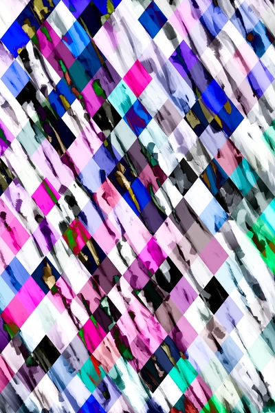 geometric pixel square pattern abstract in purple blue pink by Timmy333